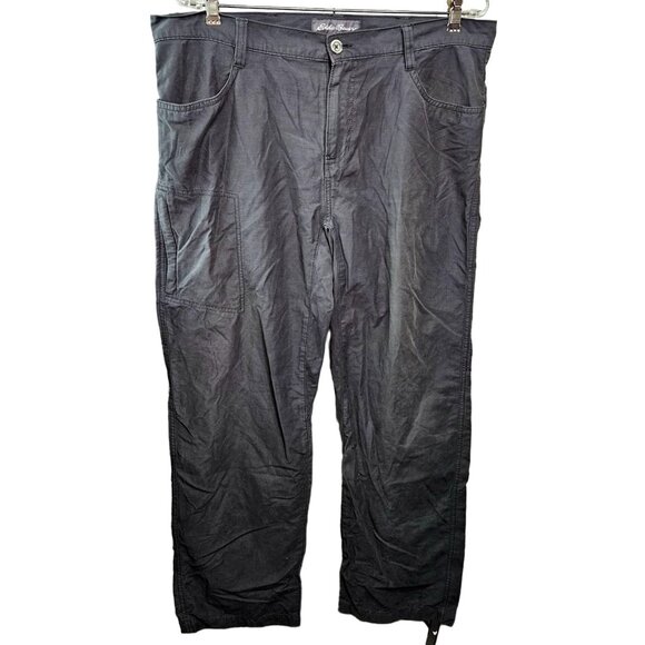 Eddie Bauer Mens Pants Travex Hiking Outdoor Performance 35x32 Grey Charcoal - Picture 1 of 12